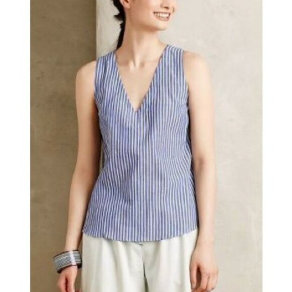 Anthropologie Nomad Morgan Carper Maricopa Striped Cotton Tank Top - Size Small - Picture 1 of 15